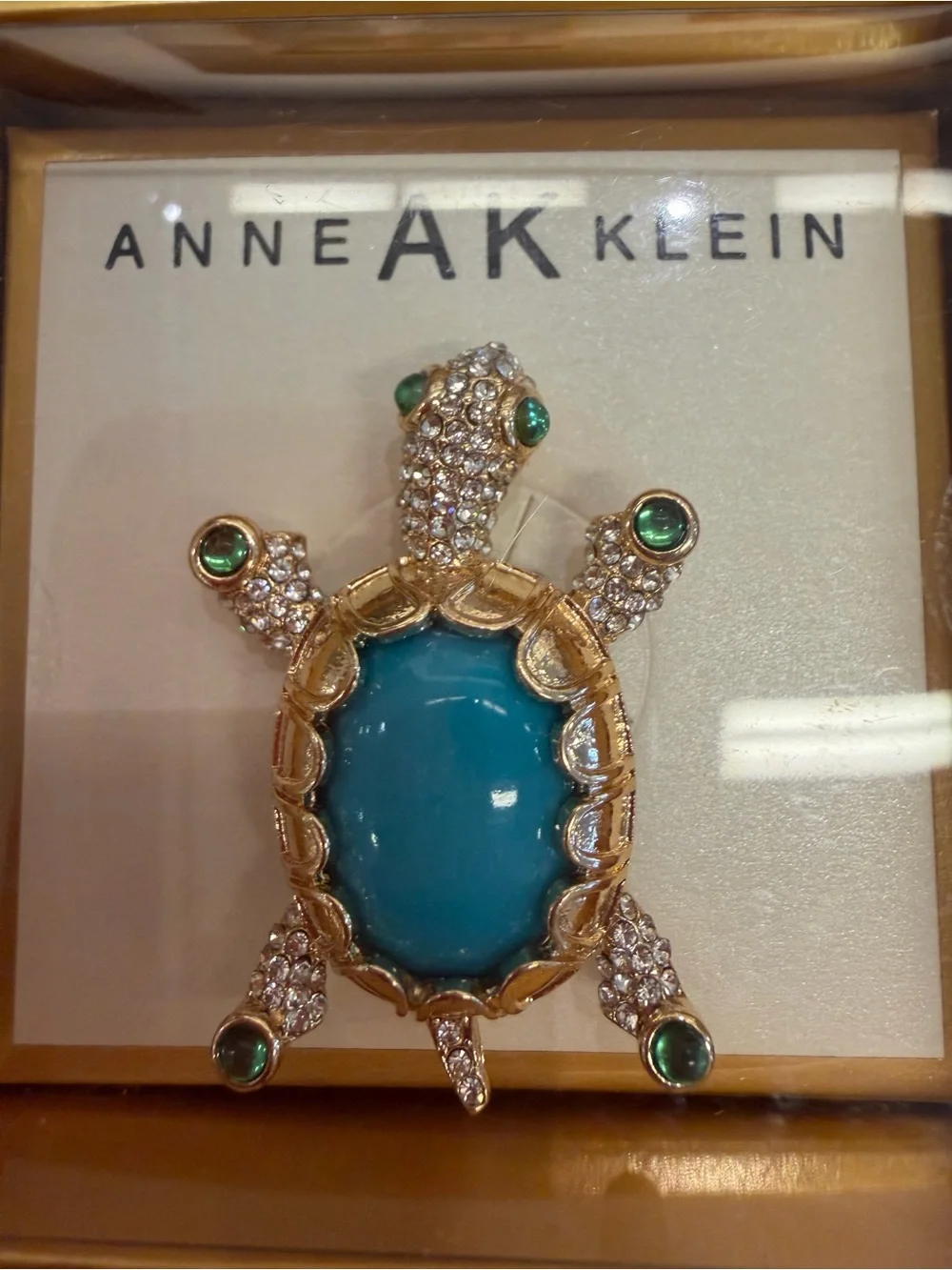 Anne Klein Gold Tone Turtle Brooch New